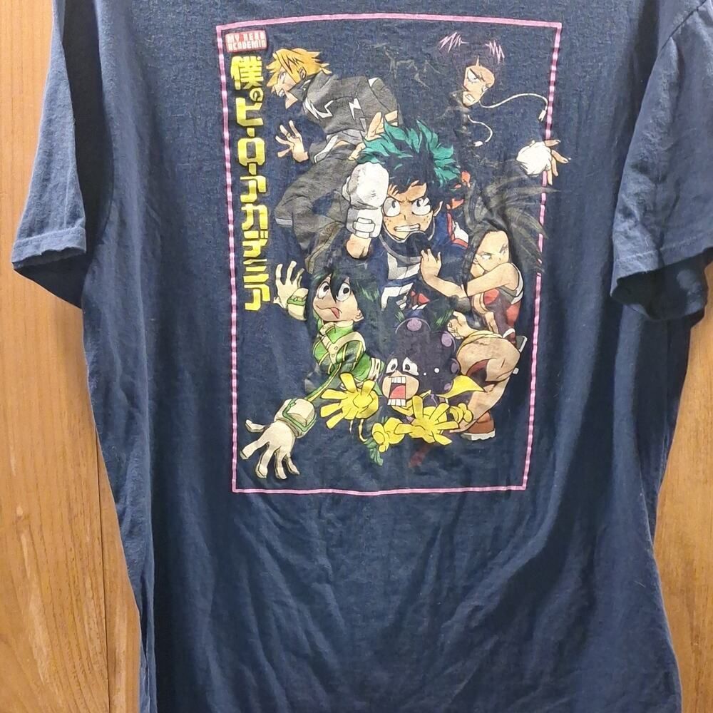 Funimation Men's XL Graphic Print T-Shirt Navy Blue My Hero Academia